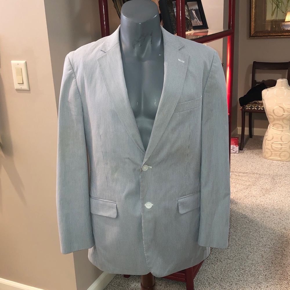 Haspel Men's Blazer Sport Coat Sports Jacket Size 42L Seersucker Stripe